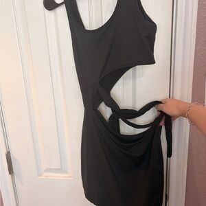 Elegant Black Asymmetrical Dress